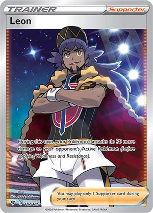 Pokemon TCG - SWSH04: Vivid Voltage - Leon - 182/185 - Holofoil