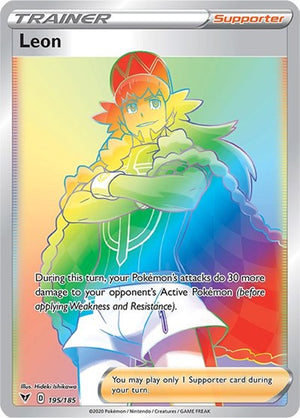 Pokemon TCG - SWSH04: Vivid Voltage - Leon - 195/185 - Holofoil