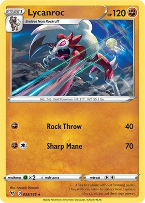 Pokemon TCG - SWSH04: Vivid Voltage - Lycanroc - 095/185 - Reverse Holofoil