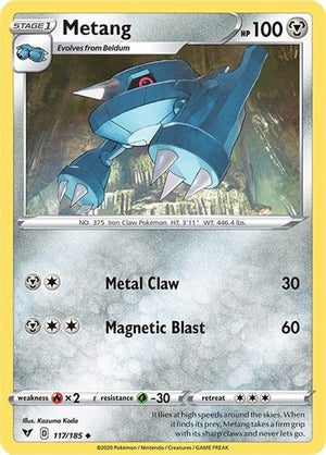 Pokemon TCG - SWSH04: Vivid Voltage - Metang - 117/185 - Reverse Holofoil