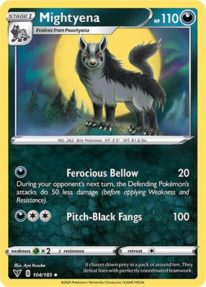 Pokemon TCG - SWSH04: Vivid Voltage - Mightyena - 104/185 - Reverse Holofoil
