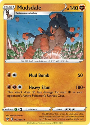 Pokemon TCG - SWSH04: Vivid Voltage - Mudsdale - 097/185 - Reverse Holofoil