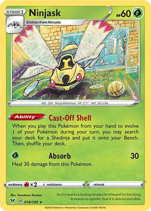 Pokemon TCG - SWSH04: Vivid Voltage - Ninjask - 014/185 - Reverse Holofoil
