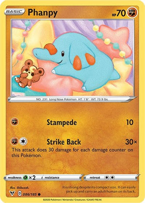 Pokemon TCG - SWSH04: Vivid Voltage - Phanpy - 086/185 - Reverse Holofoil
