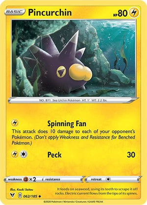 Pokemon TCG - SWSH04: Vivid Voltage - Pincurchin - 062/185