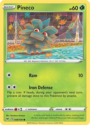 Pokemon TCG - SWSH04: Vivid Voltage - Pineco - 008/185 - Reverse Holofoil