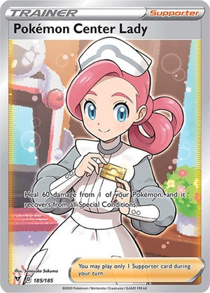Pokemon TCG - SWSH04: Vivid Voltage - Pokemon Center Lady - 185/185 - Holofoil