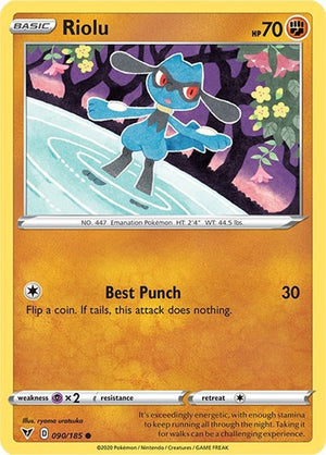 Pokemon TCG - SWSH04: Vivid Voltage - Riolu - 090/185 - Reverse Holofoil