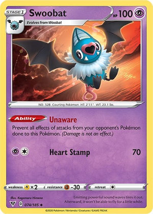 Pokemon TCG - SWSH04: Vivid Voltage - Swoobat - 074/185