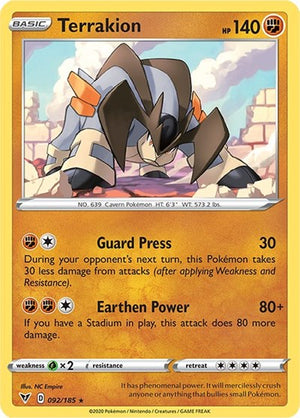Pokemon TCG - SWSH04: Vivid Voltage - Terrakion - 092/185