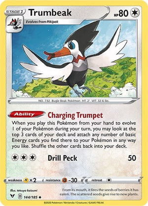Pokemon TCG - SWSH04: Vivid Voltage - Trumbeak - 144/185 - Reverse Holofoil