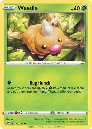 Pokemon TCG - SWSH04: Vivid Voltage - Weedle - 001/185