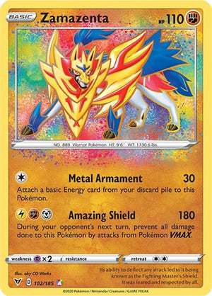 Pokemon TCG - SWSH04: Vivid Voltage - Zamazenta - 102/185 - Holofoil