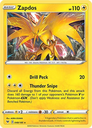 Pokemon TCG - SWSH04: Vivid Voltage - Zapdos - 048/185 - Holofoil