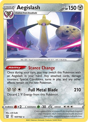 Pokemon TCG - SWSH05: Battle Styles - Aegislash - 107/163 - Reverse Holofoil