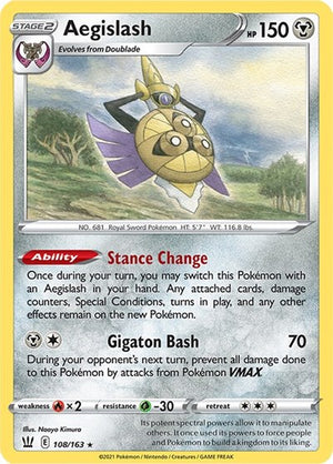 Pokemon TCG - SWSH05: Battle Styles - Aegislash - 108/163 - Reverse Holofoil