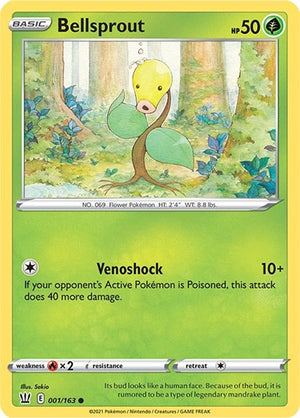 Pokemon TCG - SWSH05: Battle Styles - Bellsprout - 001/163 - Reverse Holofoil