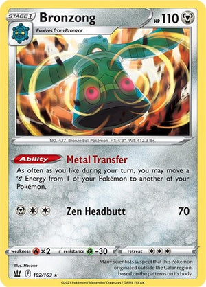 Pokemon TCG - SWSH05: Battle Styles - Bronzong - 102/163 - Holofoil
