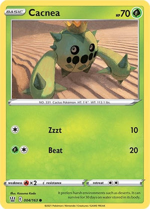 Pokemon TCG - SWSH05: Battle Styles - Cacnea - 004/163 - Reverse Holofoil