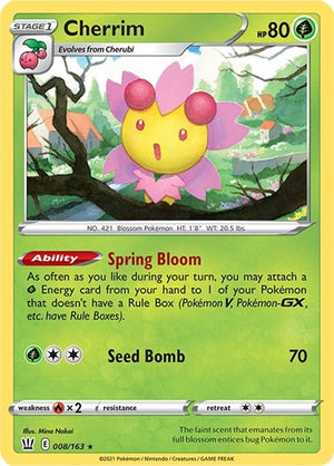 Pokemon TCG - SWSH05: Battle Styles - Cherrim - 008/163 - Reverse Holofoil