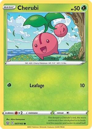 Pokemon TCG - SWSH05: Battle Styles - Cherubi - 007/163 - Reverse Holofoil