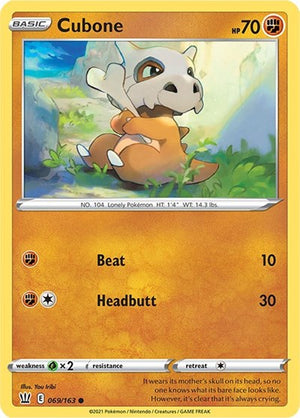 Pokemon TCG - SWSH05: Battle Styles - Cubone - 069/163 - Reverse Holofoil
