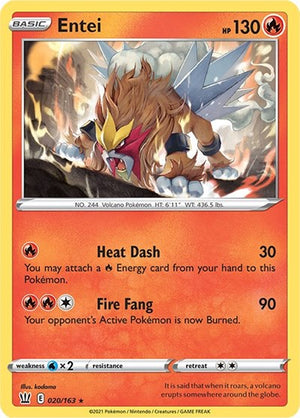 Pokemon TCG - SWSH05: Battle Styles - Entei - 020/163 - Reverse Holofoil