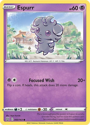 Pokemon TCG - SWSH05: Battle Styles - Espurr - 060/163 - Reverse Holofoil