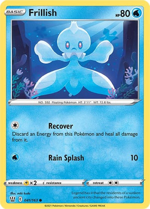 Pokemon TCG - SWSH05: Battle Styles - Frillish - 041/163 - Reverse Holofoil