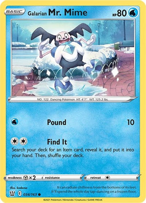 Pokemon TCG - SWSH05: Battle Styles - Galarian Mr. Mime - 034/163