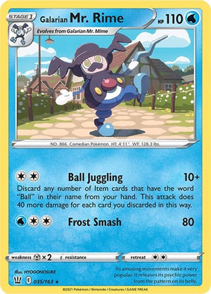 Pokemon TCG - SWSH05: Battle Styles - Galarian Mr. Rime - 035/163 - Reverse Holofoil
