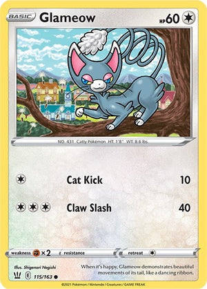 Pokemon TCG - SWSH05: Battle Styles - Glameow - 115/163