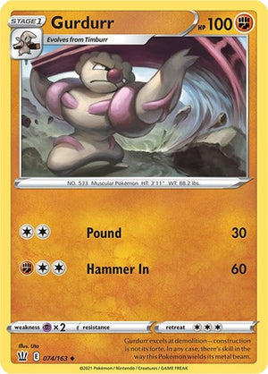 Pokemon TCG - SWSH05: Battle Styles - Gurdurr - 074/163