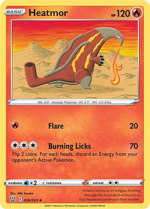 Pokemon TCG - SWSH05: Battle Styles - Heatmor - 026/163 - Reverse Holofoil