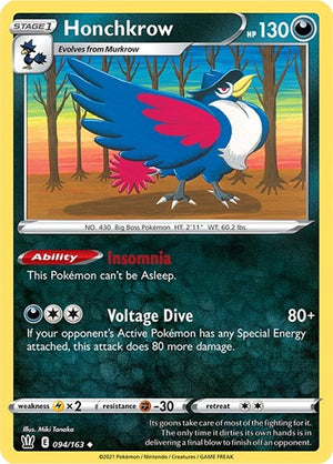 Pokemon TCG - SWSH05: Battle Styles - Honchkrow - 094/163