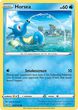 Pokemon TCG - SWSH05: Battle Styles - Horsea - 031/163 - Reverse Holofoil