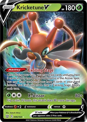 Pokemon TCG - SWSH05: Battle Styles - Kricketune V - 006/163 - Holofoil