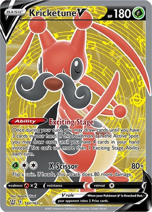 Pokemon TCG - SWSH05: Battle Styles - Kricketune V - 142/163 - Holofoil