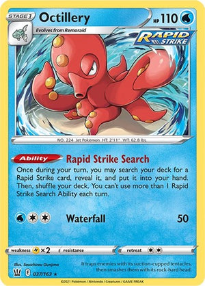 Pokemon TCG - SWSH05: Battle Styles - Octillery - 037/163 - Reverse Holofoil