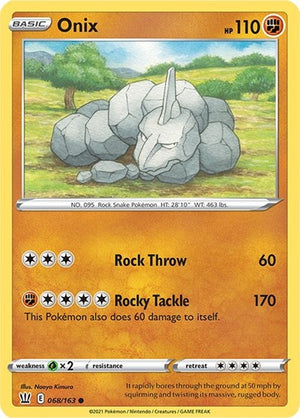 Pokemon TCG - SWSH05: Battle Styles - Onix - 068/163
