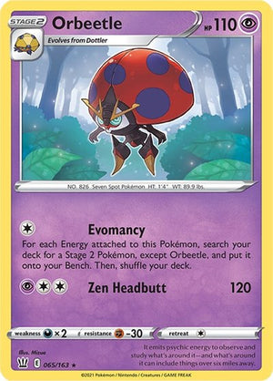 Pokemon TCG - SWSH05: Battle Styles - Orbeetle - 065/163 - Holofoil