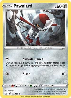 Pokemon TCG - SWSH05: Battle Styles - Pawniard - 103/163 - Reverse Holofoil