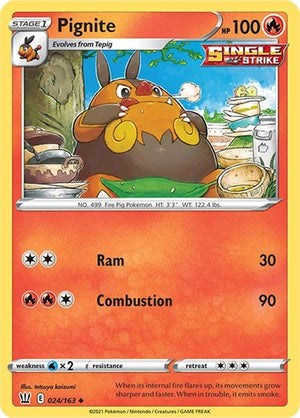Pokemon TCG - SWSH05: Battle Styles - Pignite - 024/163 - Reverse Holofoil