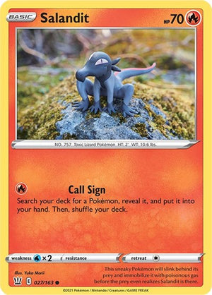 Pokemon TCG - SWSH05: Battle Styles - Salandit - 027/163 - Reverse Holofoil