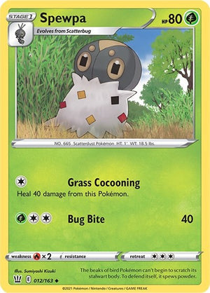 Pokemon TCG - SWSH05: Battle Styles - Spewpa - 012/163 - Reverse Holofoil