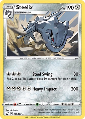 Pokemon TCG - SWSH05: Battle Styles - Steelix - 099/163 - Holofoil