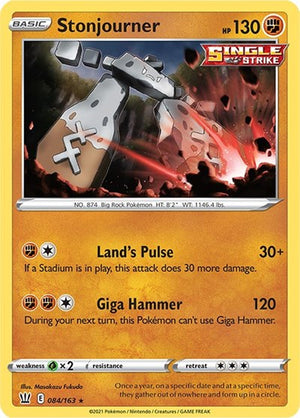 Pokemon TCG - SWSH05: Battle Styles - Stonjourner - 084/163 - Reverse Holofoil