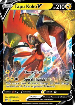 Pokemon TCG - SWSH05: Battle Styles - Tapu Koko V - 050/163 - Holofoil