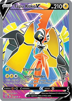 Pokemon TCG - SWSH05: Battle Styles - Tapu Koko V - 147/163 - Holofoil