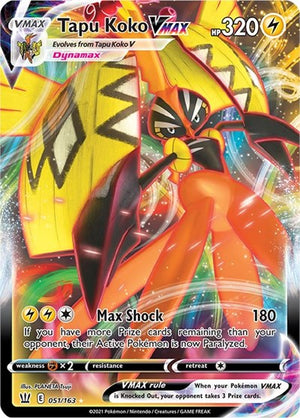 Pokemon TCG - SWSH05: Battle Styles - Tapu Koko VMAX - 051/163 - Holofoil
